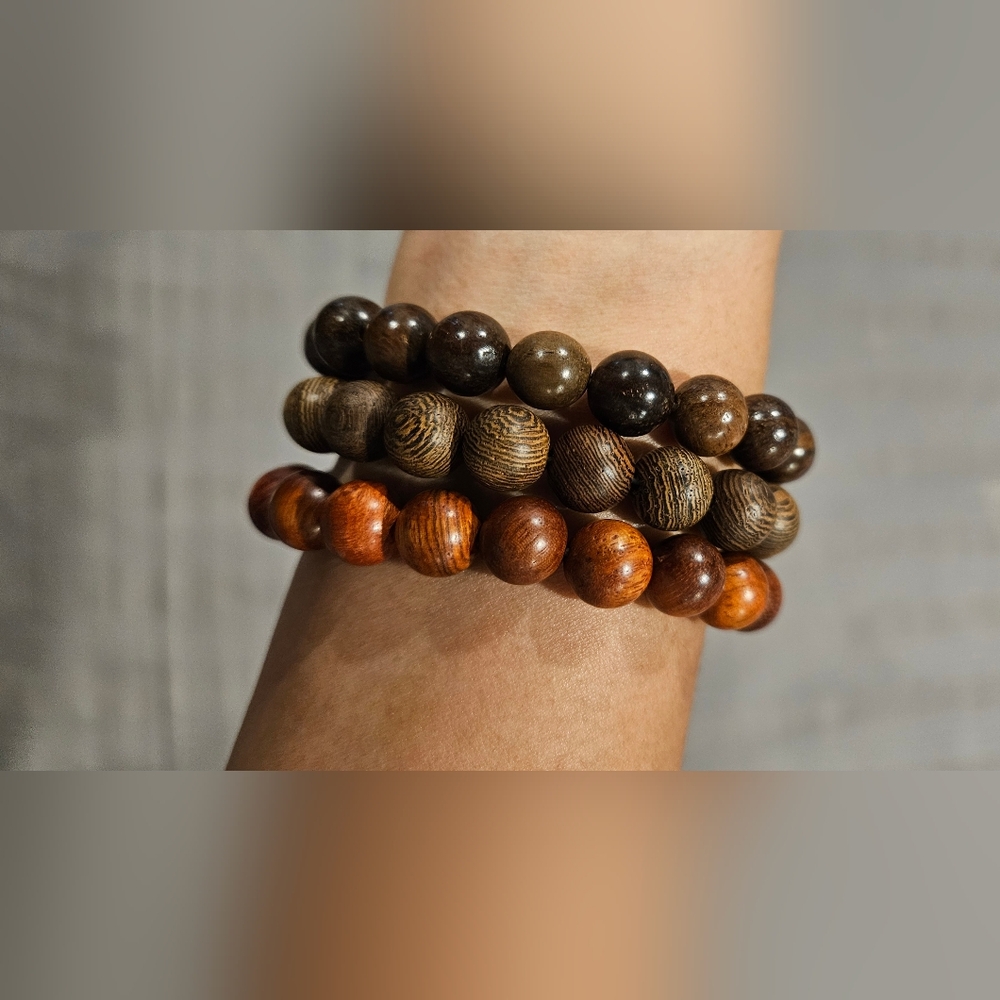 Wooden Beaded Bracelets Set